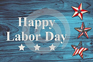 Happy Labor Day message with USA flag stars