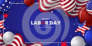 happy labor day poster for social media story, card, banner, background