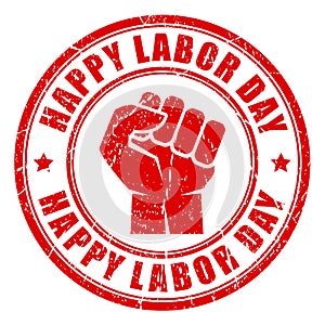 Happy labor day rubber stamp photo