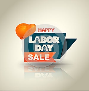 Happy Labor Day Sale banner with helmet.