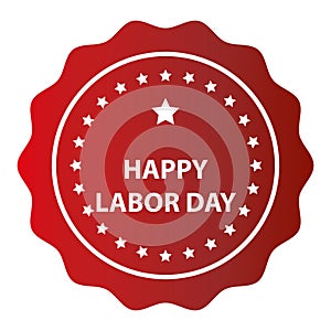 happy labor day stamp on white