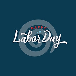 Happy Labor Day Text Vector photo