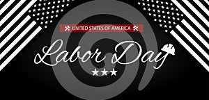 Happy Labor Day United States Of Ameria with flag Text illustration Design