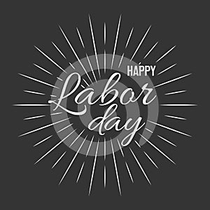 Happy Labor Day! vector illustration on black background