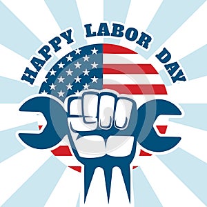 Happy Labor Day and workers right vector poster