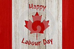 Happy Labour Day Canada on weathered wood