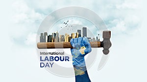 Happy Labour Day concept. 1st May- International labor day 3d concept.