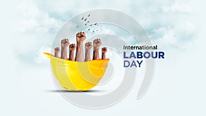 Happy Labour Day concept. 1st May- International labor day 3d concept.