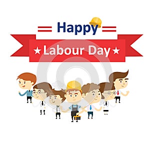 Happy Labour Day with different characters