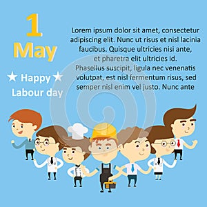 Happy Labour Day with different characters