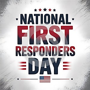 National First Responders Day Typography Poster