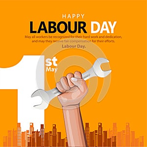 happy Labour day or international workers day vector illustration. labor day and may day celebration design