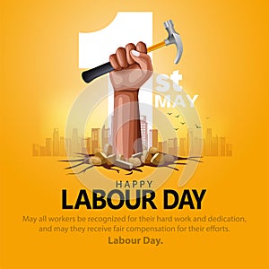 happy Labour day or international workers day vector illustration. labor day and may day celebration design