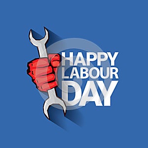 Happy labour day vector label