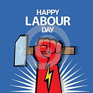 Happy labour day vector label