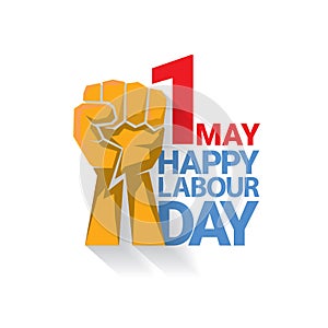 Happy labour day vector label