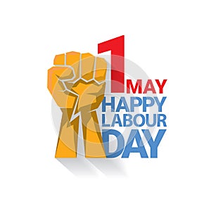Happy labour day vector label photo