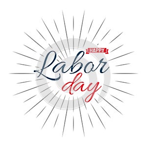 Happy Labour Day! vector lettering illustration on white background