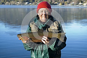 Happy Lady Angler