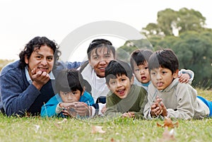 Happy Latin family photo