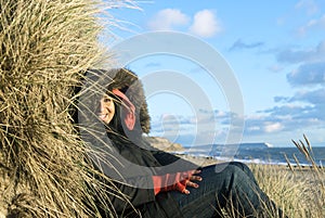 Happy laughing asian woman