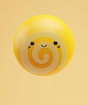 Happy and laught emoticon with a funny kawaii face with dot eyes