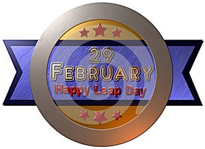 Happy Leap day seal with text