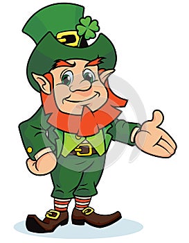 Happy Leprechaun With Arm Out