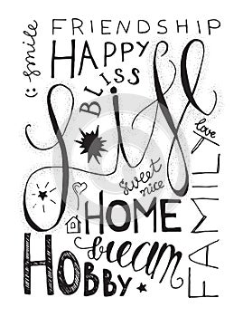 Happy Life Lettering