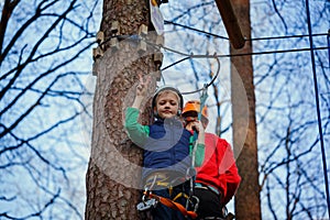 Happy little boy having fun outdoor, playing and doing activities. Happy Childhood concept