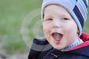 Happy little boy laugh