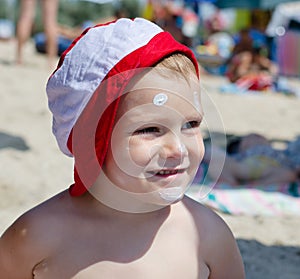 Happy little boy on summer vacation