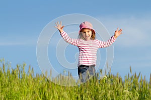Happy little girl outdoor