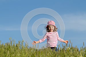 Happy little girl outdoor