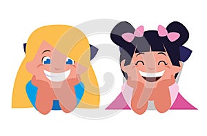 happy little girls characters