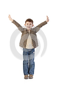 Happy little kid with arms wide open