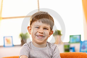 Happy little kid laughing
