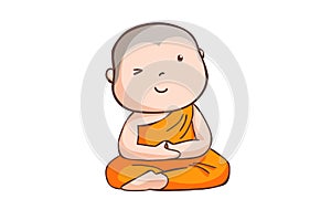 Happy little neophyte take meditate