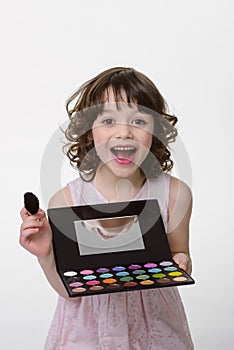 Happy little princess with palette