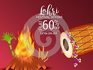 Happy Lohri Festival Celebration.