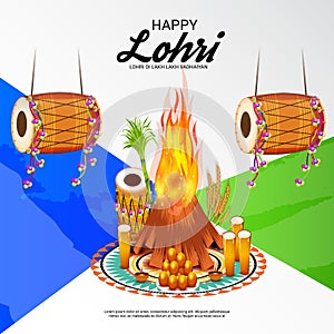 Happy Lohri Festival Celebration.