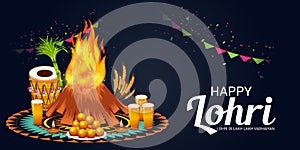 Happy Lohri Festival Celebration.