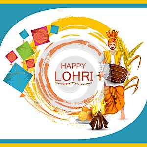 Happy Lohri festival of Punjab India background