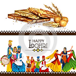 Happy Lohri festival of Punjab India background