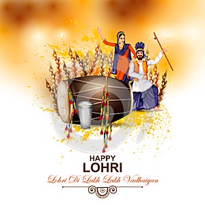 Happy Lohri festival of Punjab India background