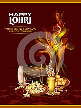 Happy Lohri festival of Punjab India background