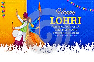 Happy Lohri holiday background for Punjabi festival