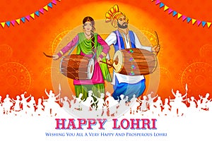 Happy Lohri holiday background for Punjabi festival