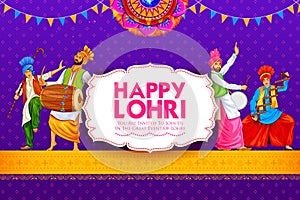 Happy Lohri holiday background for Punjabi festival