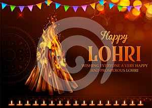 Happy Lohri holiday background for Punjabi festival